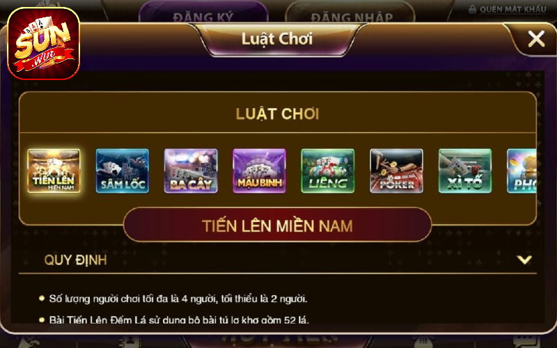 Tiến Lên Miền Nam Sunwin: Tiến lên đáng tham gia tại Sunwin 1 Tiến Lên Miền Nam Sunwin