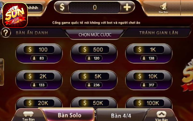 Tiến Lên Miền Nam Sunwin: Tiến lên đáng tham gia tại Sunwin 3 Tiến Lên Miền Nam Sunwin