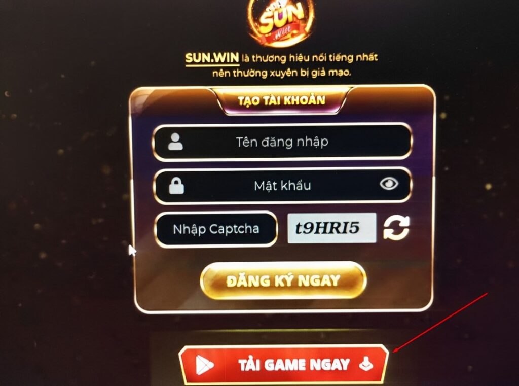 Hướng Dẫn Tải App Sunwin Chính Thức Từ Cổng Game 2 click nút "tải app ngay" tại trang chủ cổng game