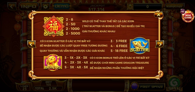 Luật chơi nổ hũ game slot Thần Tài 