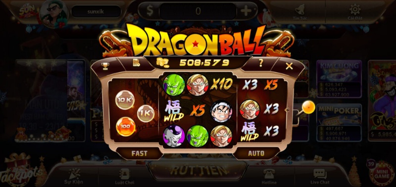 Mức tiền cược và tiền thưởng trong game Dragon Ball